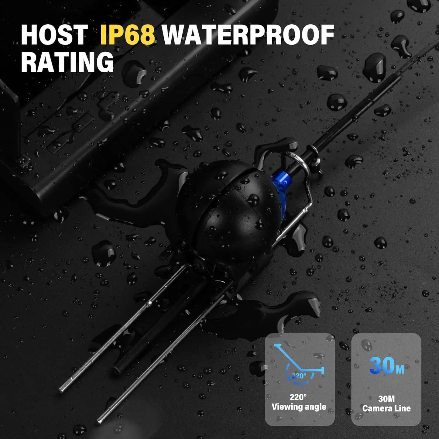 ✅ “4.3” Night Vision Underwater Fishing Camera – HD 1080P Fish Finder with IR LED & 30M Cable”