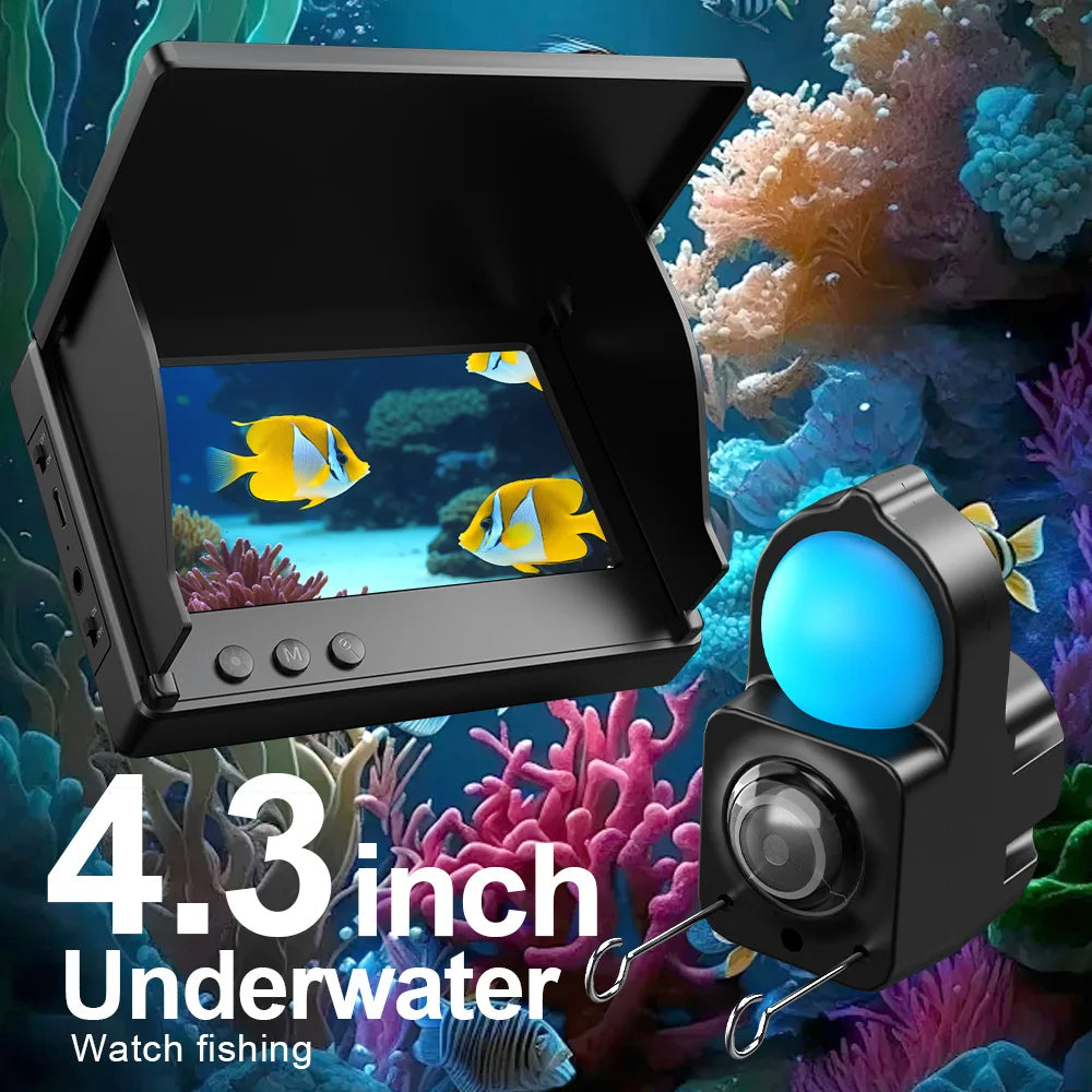 ✅ “4.3” Night Vision Underwater Fishing Camera – HD 1080P Fish Finder with IR LED & 30M Cable”