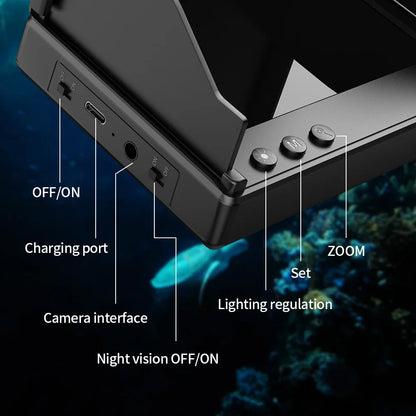 ✅ “4.3” Night Vision Underwater Fishing Camera – HD 1080P Fish Finder with IR LED & 30M Cable”